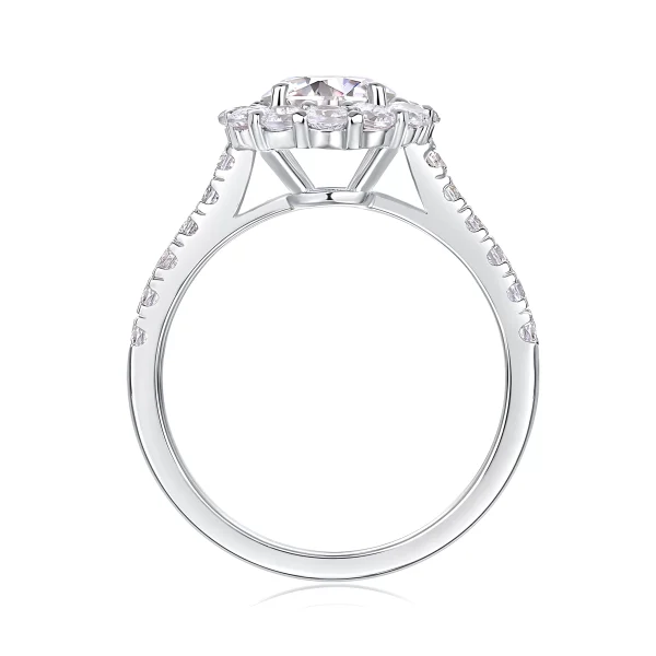 Moissanite Halo 1.0carat Round Diamond Ring