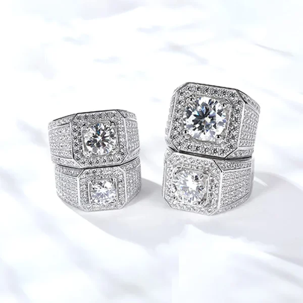Moissanite Men’s 5.0carat Round Diamond Ring 拷贝 2. Moissanite Men’s 5.0carat Round Diamond Ring