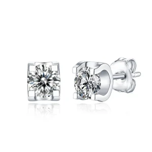 Moissanite Stud 1.0carat Round Diamond Earrings
