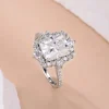 Moissanite Halo 4.0carat Radiant Diamond Ring