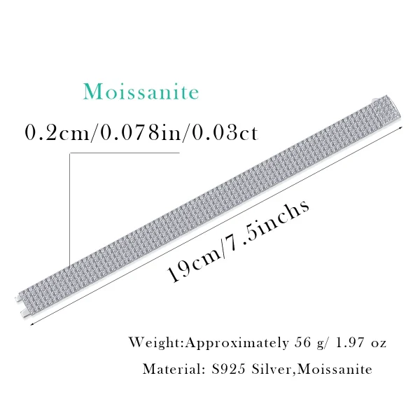 Moissanite 5-Row 2.0mm Tennis Diamond Bracelet