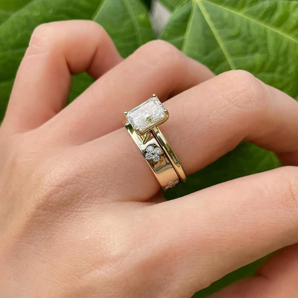 Moissanite Love In Verona 2.0carat Radiant Stacked Diamond Ring Moissanite Love In Verona 2.0carat Radiant Stacked Diamond Ring
