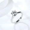 Moissanite 1.0carat 6-Prong Solitaire Round Diamond Ring
