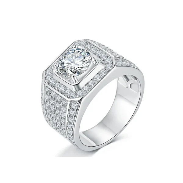 Moissanite Men’s 5.0carat Round Diamond Ring Moissanite Men’s 5.0carat Round Diamond Ring
