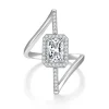 Moissanite Asymmetrical 2.0carat Radiant Diamond Ring