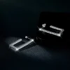 Moissanite Open Rectangular Hoop Diamond Earrings