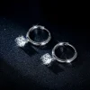 Moissanite 0.5carat Round 4-Prong Hoop Diamond Earrings