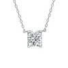Moissanite 18K Rose Gold 2.0carat Four-Prong Round Diamond Necklace