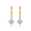 Moissanite 0.5carat Round 4-Prong Hoop Diamond Earrings