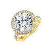 Moissanite 5.0carat Vintage Halo Round Diamond Ring