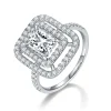 Moissanite Halo 2.0carat Radiant Diamond Ring