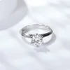 Moissanite 1.0carat 6-Prong Solitaire Round Diamond Ring