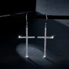 Moissanite Large Cross 1.8mm VVS D Diamond Earrings