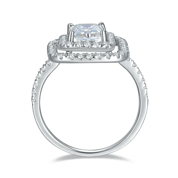 Moissanite Halo 2.0carat Radiant Diamond Ring