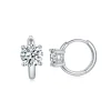 Moissanite 1.0carat Hoop Round Diamond Earrings