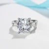Moissanite Trapezoid 2.0carat Radiant Diamond Ring