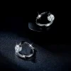 Moissanite 0.5carat Hoop Round Diamond Earrings