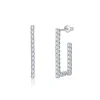 Moissanite Open Rectangular Hoop Diamond Earrings