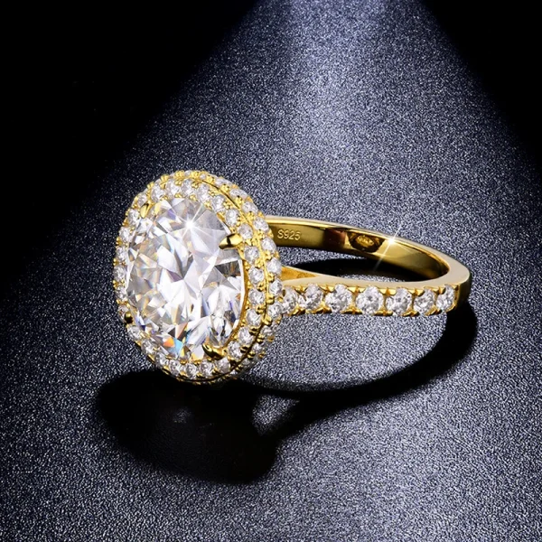Moissanite 5.0carat Vintage Halo Round Diamond Ring