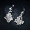Moissanite Leaf VVS D Diamond Earrings