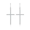 Moissanite Large Cross 1.8mm VVS D Diamond Earrings